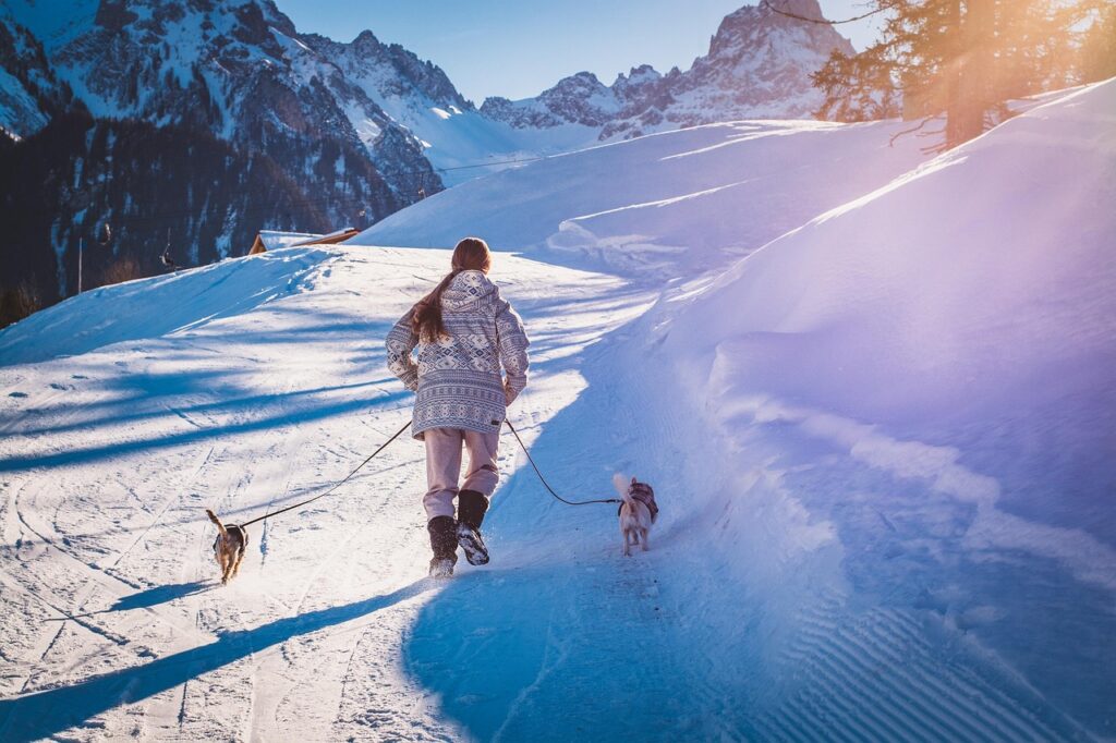 Frau mit Hunden